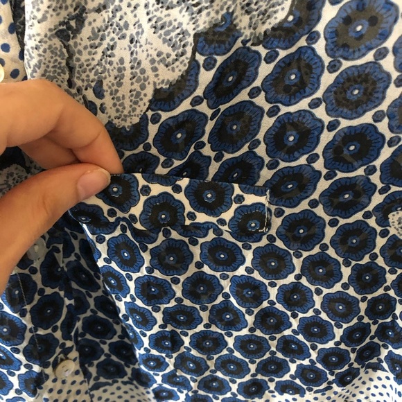 SPLASH Mixed Pattern Sheer button-down blouse - Picture 6 of 12